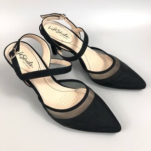 Life Stride Starla Microsuede Pointed Toe Pumps Size 8.5